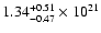 $1.34^{+0.51}_{-0.47}\times10^{21}$