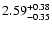 $\rm 2.59^{+0.38}_{-0.35}$