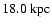 $18.0~\ensuremath{{\rm kpc}} $