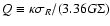 $Q\equiv
\kappa\sigma_R/(3.36G\Sigma)$