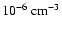 $10^{-6}~\ensuremath{{\rm cm}^{-3}} $