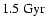 $1.5~\ensuremath{{\rm Gyr}} $
