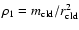 $\rho_1 = \ensuremath{m_{\rm cld}} /\ensuremath{r_{\rm cld}} ^2$