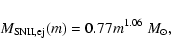 \begin{displaymath}%
M_{\rm SNII,ej}(m) = 0.77m^{1.06}~\ensuremath{{M}_{\odot}} ,
\end{displaymath}