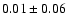 $0.01\pm 0.06 $