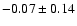 $-0.07\pm0.14 $