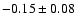 $-0.15\pm 0.08 $