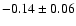 $-0.14\pm 0.06 $