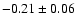 $-0.21\pm 0.06 $