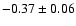 $-0.37\pm 0.06 $