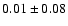 $0.01\pm 0.08 $