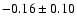 $-0.16\pm 0.10 $