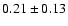 $0.21\pm 0.13 $