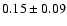 $0.15\pm 0.09 $