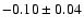 $-0.10\pm 0.04 $