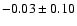 $-0.03\pm 0.10 $