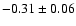 $-0.31\pm 0.06 $