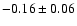 $-0.16\pm 0.06 $