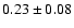 $0.23\pm 0.08 $