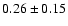 $0.26\pm 0.15 $