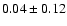 $0.04\pm0.12 $