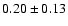 $0.20\pm 0.13 $