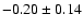 $-0.20\pm0.14 $