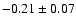 $-0.21\pm 0.07 $