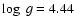 $\log~g = 4.44$