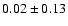 $0.02\pm 0.13 $