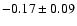 $-0.17\pm 0.09 $