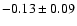 $-0.13\pm 0.09 $