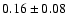 $0.16\pm 0.08 $