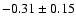 $-0.31\pm 0.15 $