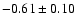 $-0.61\pm 0.10 $