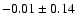 $-0.01\pm 0.14 $