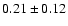 $0.21\pm 0.12 $