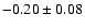 $-0.20\pm 0.08 $