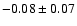 $-0.08\pm 0.07 $