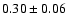 $0.30\pm 0.06 $
