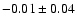 $-0.01\pm 0.04 $
