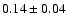 $0.14\pm 0.04 $