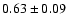 $0.63\pm 0.09 $