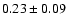 $0.23\pm 0.09 $