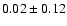 $0.02\pm0.12 $