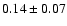 $0.14\pm 0.07 $