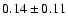 $0.14\pm 0.11 $