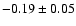 $-0.19\pm0.05 $