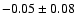 $-0.05\pm 0.08 $