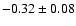 $-0.32\pm0.08 $